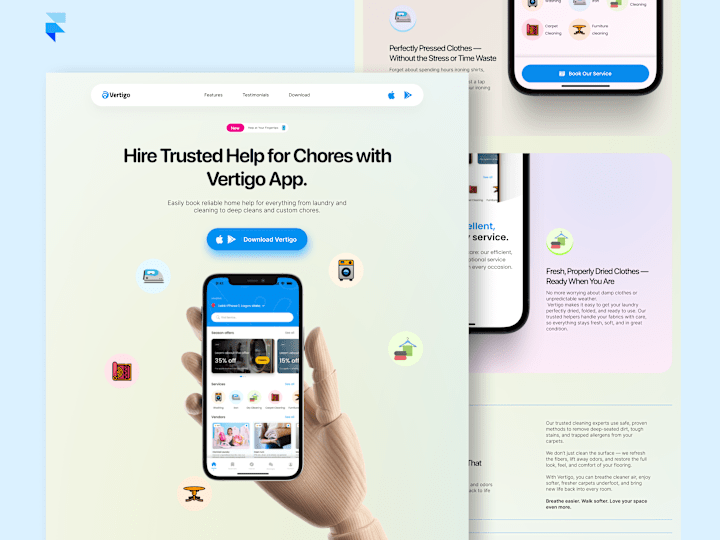 Cover image for Vertigo Responsive Website - {Framer Development}