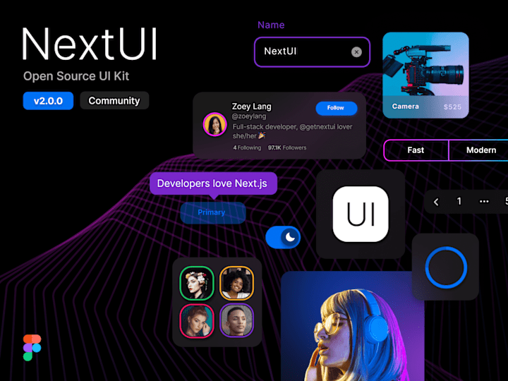 Cover image for NextUI React Library - Figma Colab