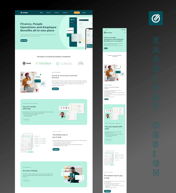 Cover image for Earnipay Landing Page Design