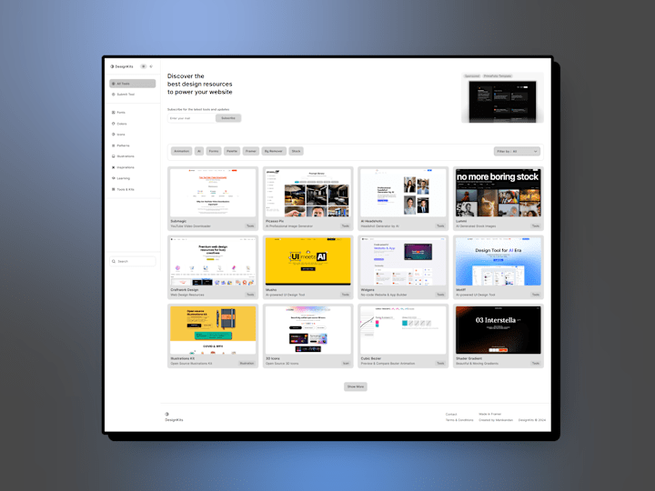 Cover image for DesignKits — Curated collection website built on Framer