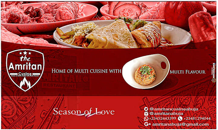 Cover image for DELIGHT IN LOVE'S FLAVORS: AMRITAN CUISINE'S VALENTINE'S DESIGN