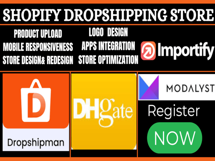 Cover image for build automated Shopify Dropshipping store via modalyst dhgate