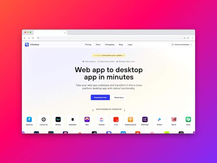 Cover image for ToDesktop - Web app to desktop app in minutes