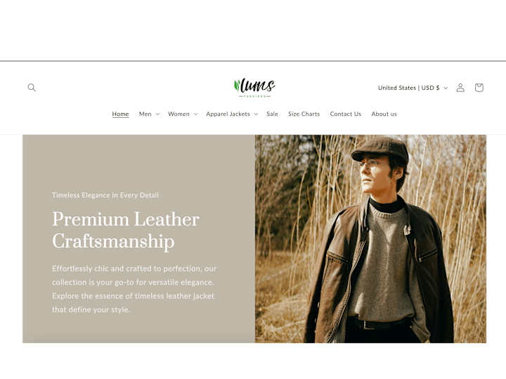 Cover image for Shopify Store Development for Leather Brand – Lums Fashion