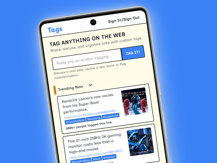 Cover image for Tags: The Social Hub for Curating & Debating Online Content
