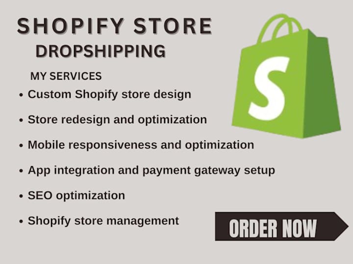 Cover image for I will build design redesign shopify dropshipping store ecommer…