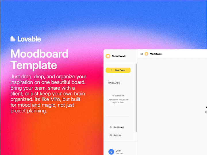 Cover image for Moodwall - Collaborative Moodboard Tool Template