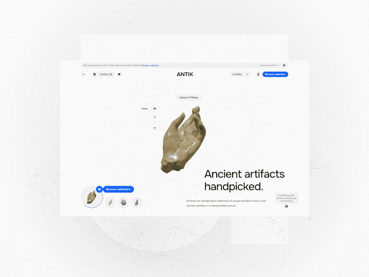 Cover image for Web Design + Brand for Antik UI Collection