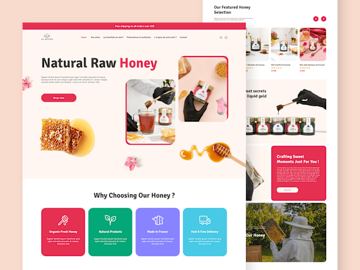 Cover image for Al mizan : Organic healing honey E-commerce store