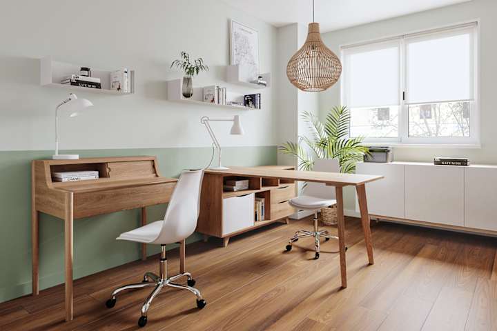 Cover image for Realistic 3D Home Office Interior Design & Render