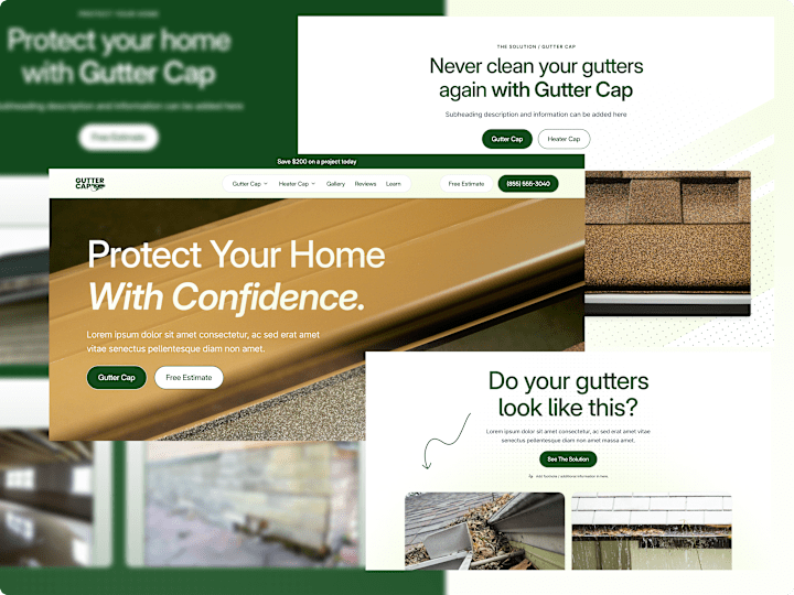 Cover image for Gutter Cap "Home Page" Website Design - UI/UX Design