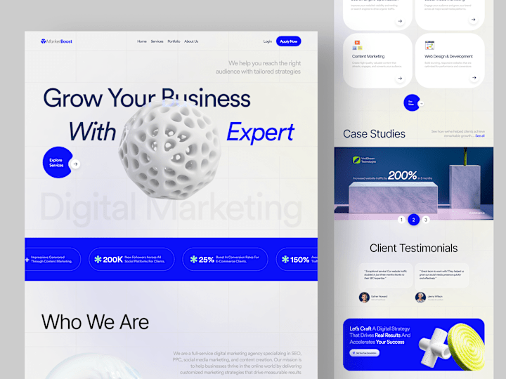 Cover image for MarketBoost - Digital Marketing Agency Landing page