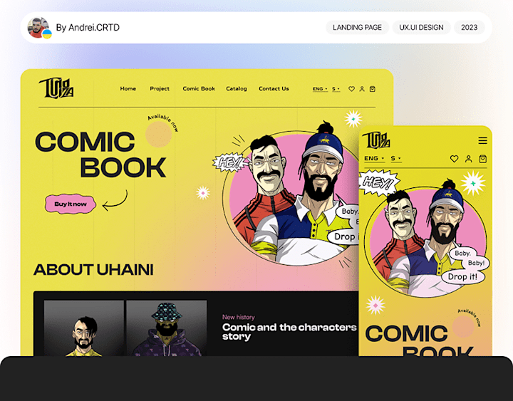 Cover image for Comic book | Landing page design | 2023 on Behance