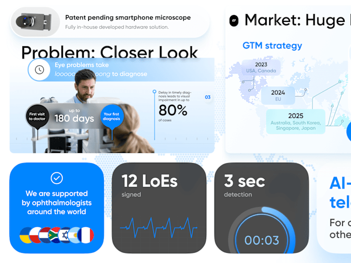 Cover image for Clean Pitch Deck for AI Health-Tech Startup