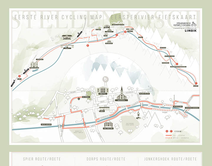 Cover image for Stellenbosch Cycling Map on Behance