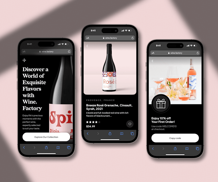 Cover image for Website and Mobile Design for an Online Wine Shop