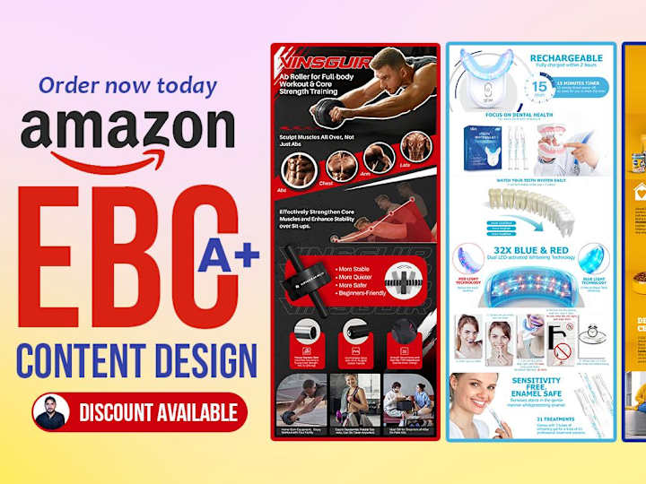 Cover image for design product photo editing, and ebc, aplus content