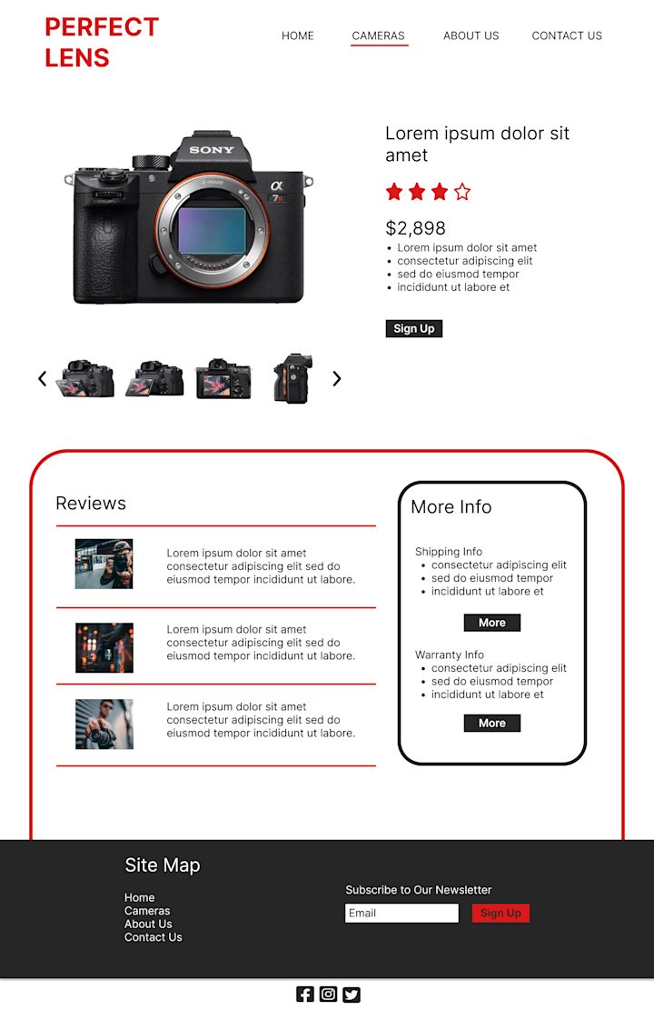 Cover image for Perfect Lens Ecommerce Product Page on Behance