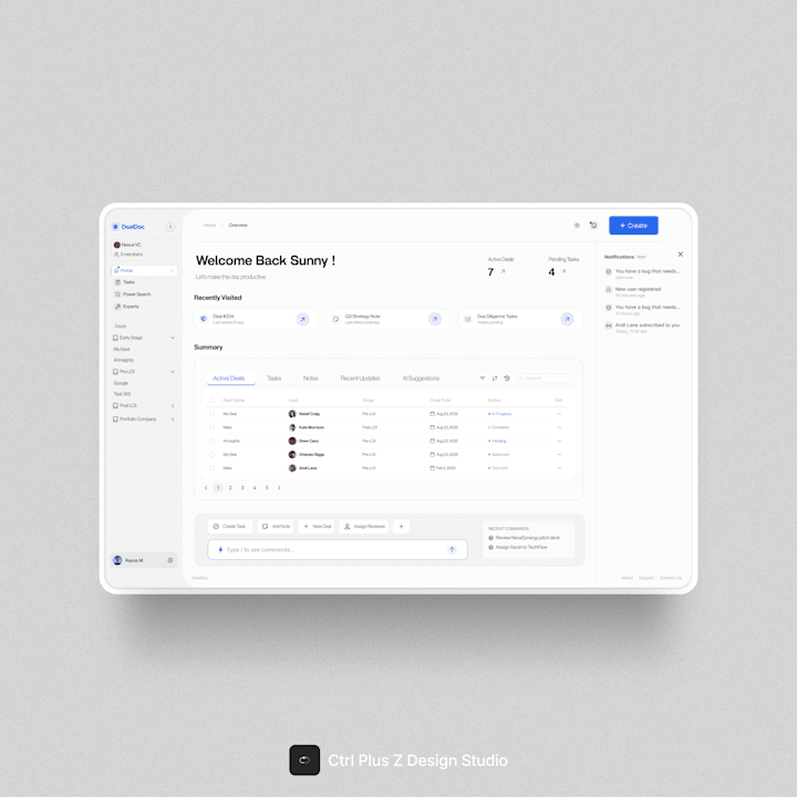 Cover image for UI/UX Design for DealDoc's Investment Workspace