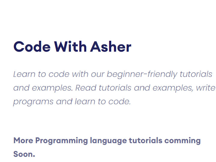 Cover image for Code With Asher: Learn to Code