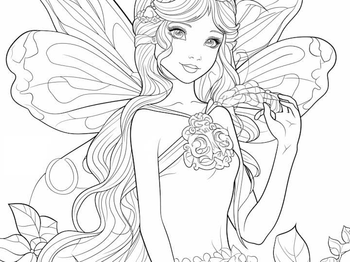 Cover image for Fairy Coloring Book Illustration