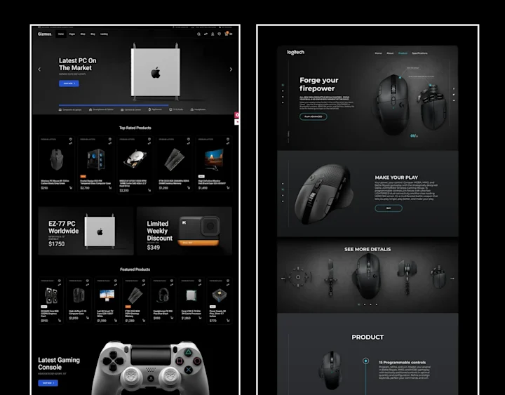 Cover image for Game store gadget and gadget website design