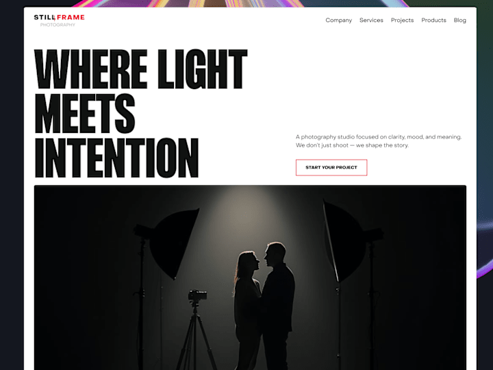 Cover image for Minimalist Website Design for Stillframe Photography Studio