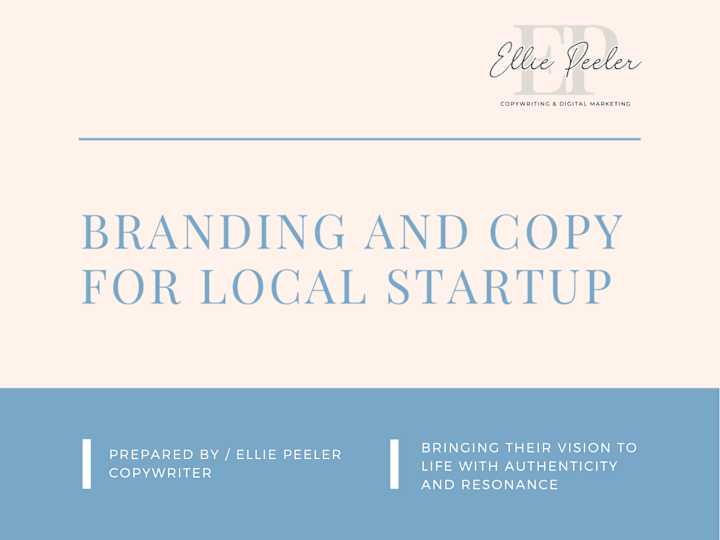 Cover image for Branding and Copy for Local Startup