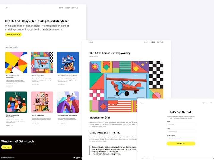 Cover image for Personal Blog Template for Copywriters