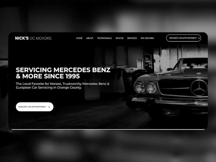 Cover image for Nicks OC Motors - WebsiteDesign & Copy