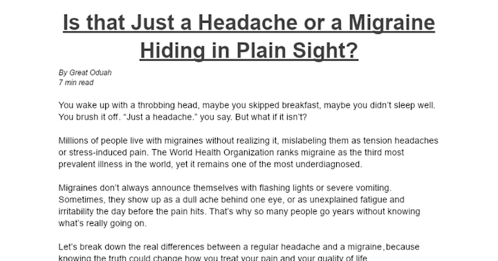 Cover image for Understanding Headaches vs. Migraines