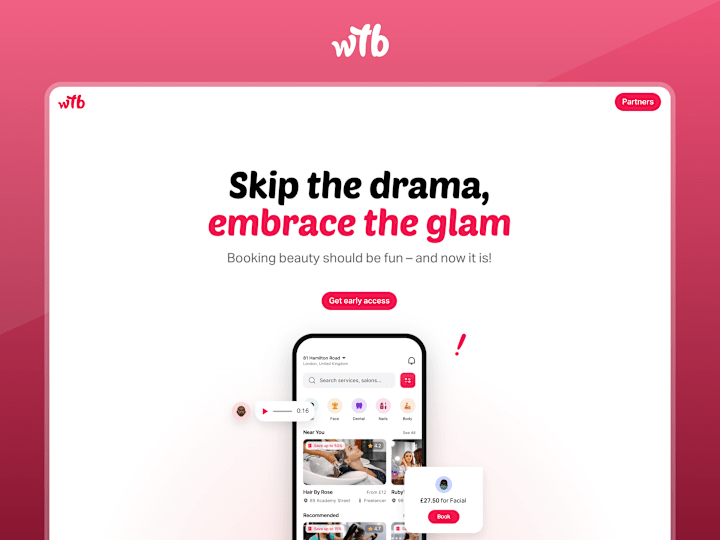 Cover image for WayToBook — Glam-Ready Landing Page Built in Framer