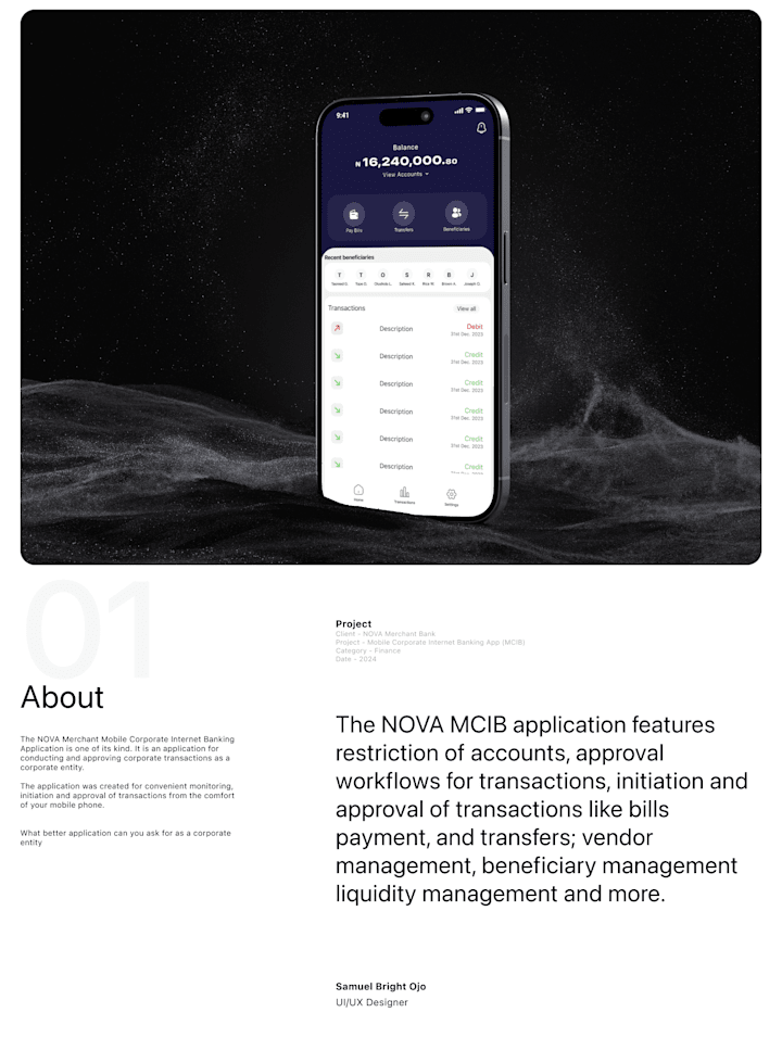 Cover image for NOVA MCIB application design