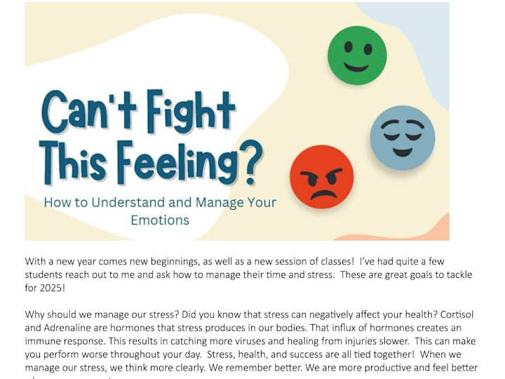 Cover image for Time and Stress Management - Student Newsletter