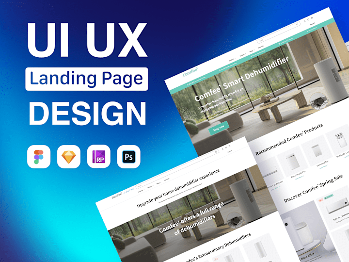 Cover image for Figma UI/UX design, Landing page design (1 page)