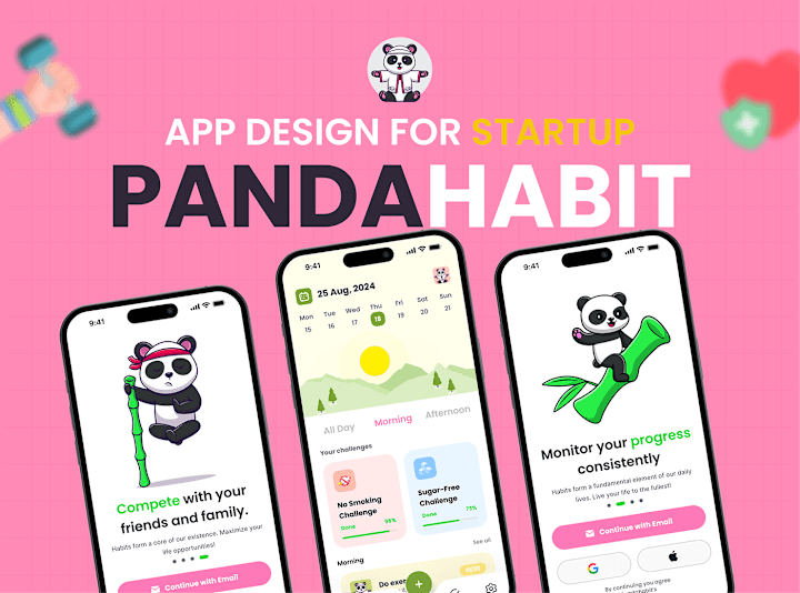 Cover image for 🎯 Pandahabit - Habit Tracker Mobile App Design 🐼 UXUI 