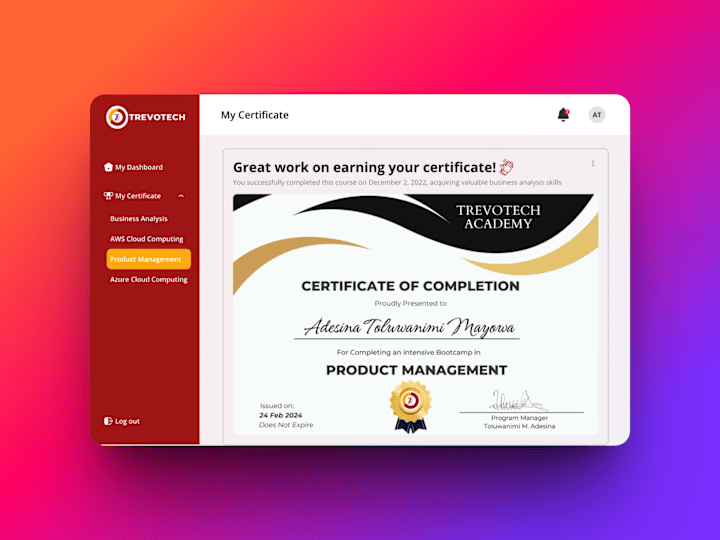 Cover image for Revamping Student certification Portal into A Dashboard.