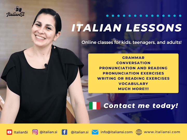 Cover image for I will be your Italian tutor for your Italian learning journey