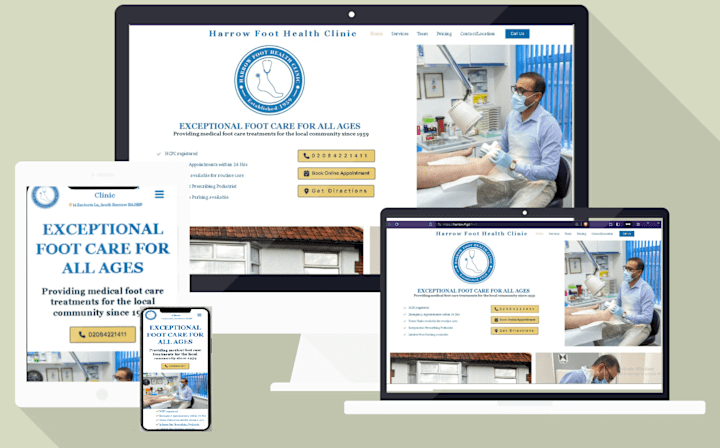 Cover image for 🩺Harrow Foot Health Clinic Website