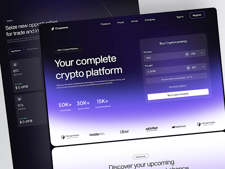 Cover image for Crypzone - Web3 Crypto Landing Page & Mobile App