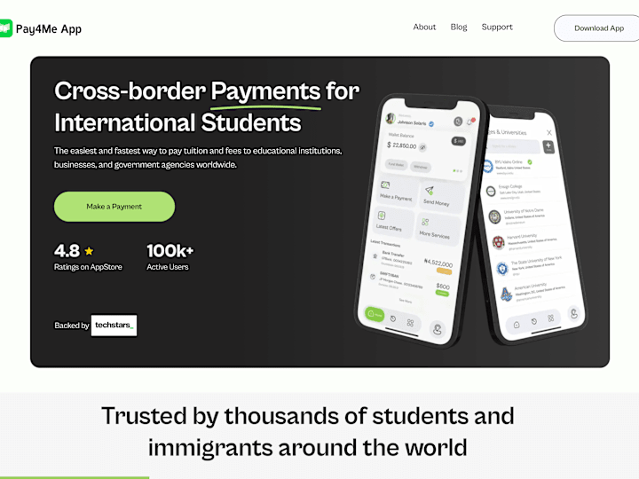 Cover image for Pay4me App Landing Page