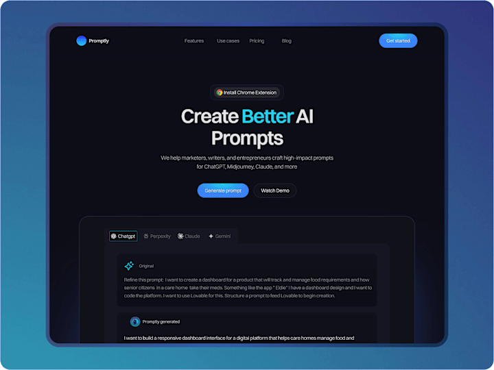 Cover image for Promptly: Dark-Mode Framer Template for SaaS