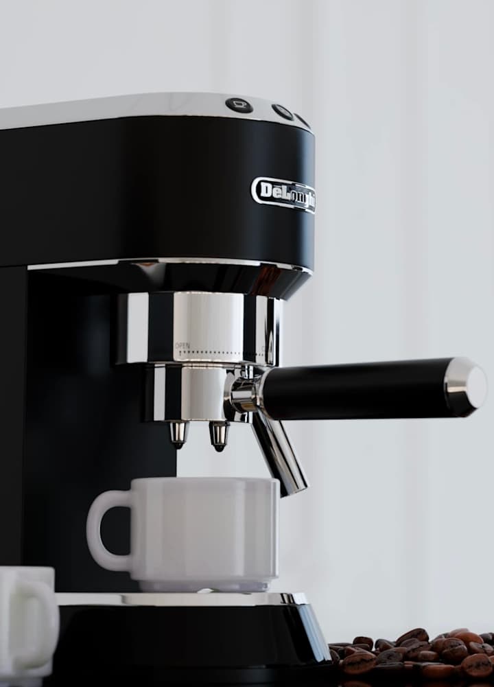 Cover image for Delonghi Coffee Machine 3D Model and Stilll Renders