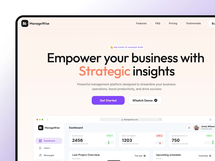 Cover image for Manage Wise - SaaS Product Landing Page