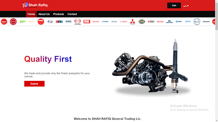 Cover image for Auto parts Website