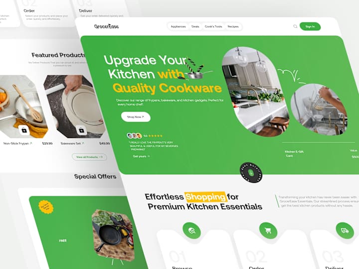 Cover image for GrocerEase Landing Page UI/UX Design
