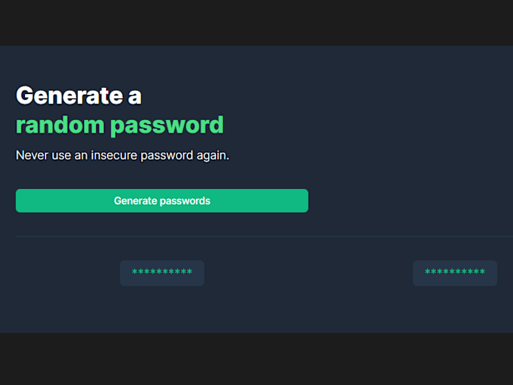 Cover image for Password Generator