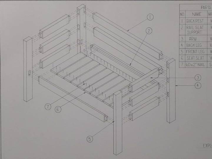 Cover image for WOODEN BOX SOFA | MANUAL DRAFTING (BY HAND)