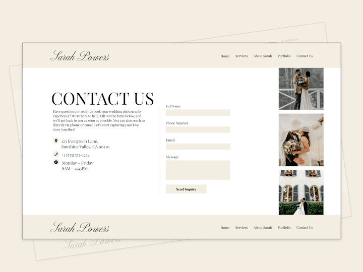Cover image for Wedding Photographer Website Design