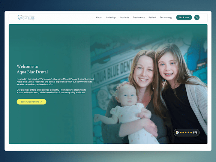 Cover image for Aqua Blue Dental: Website Redesign on Wix Studio 